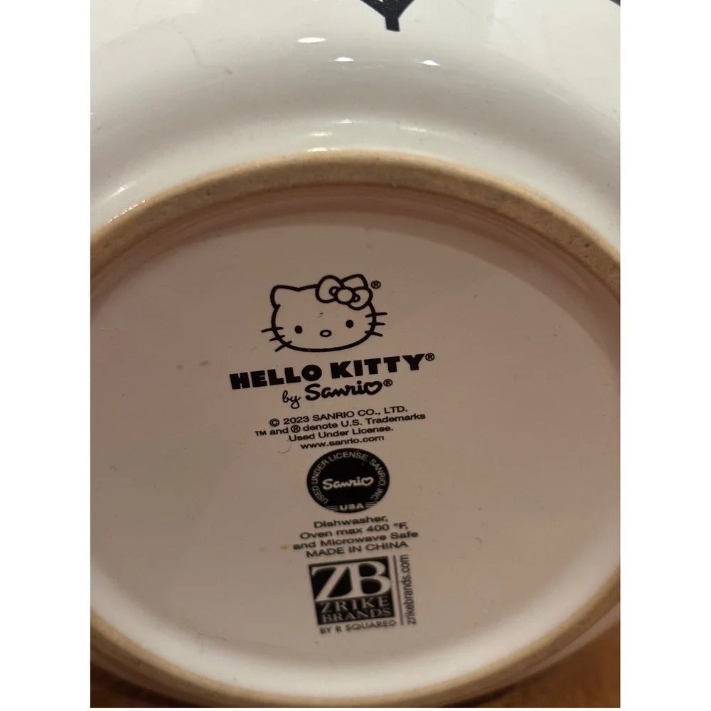 Hello Kitty Sanrio Halloween Skeleton Ceramic Mixing Bowl with Spout and Handle